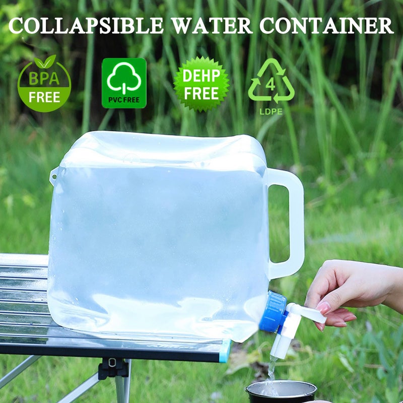 Cosell Collapsible Water Container with Spigot & Hook, BPA Free Water Jug, Foldable Carrier Bucket, Water Storage Container for Camping Hiking Survival Kit, 2-Pack (10L/2.6 Gallon) - Image 5