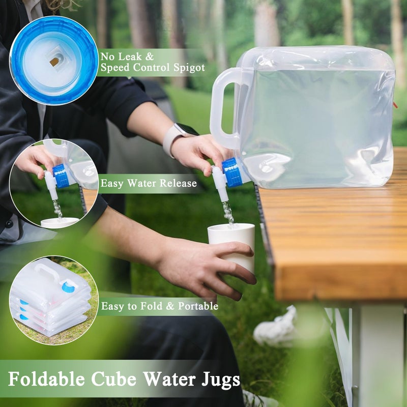 Cosell Collapsible Water Container with Spigot & Hook, BPA Free Water Jug, Foldable Carrier Bucket, Water Storage Container for Camping Hiking Survival Kit, 2-Pack (10L/2.6 Gallon) - Image 4