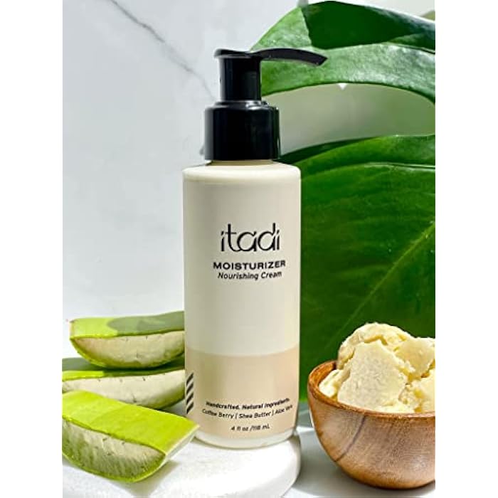 ITADI Organic Natural Daily Face Moisturizer Cream | Coffee Berry, Aloe Vera & Shea Butter Infused Hydration | Soothing for Dry Skin | Lightweight Face Cream With Vitamins + Aloe Vera - 4 fl oz - Image 2