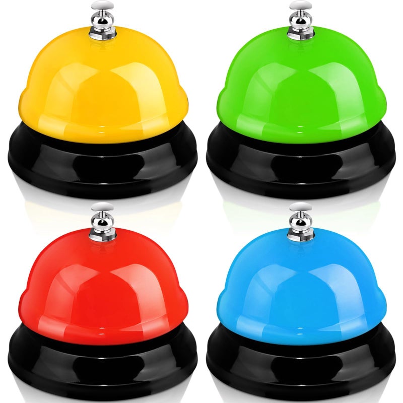 KASTWAVE Call Bells, Game Call Bell, with Environmental Protection Paint Anti-rust Coating, 3 Inch Counter Bell, for Calling Customer Service, Desk Bell, Restaurant Games, Hotel Bell or Dinner Bell (4 Colors) - Image 1