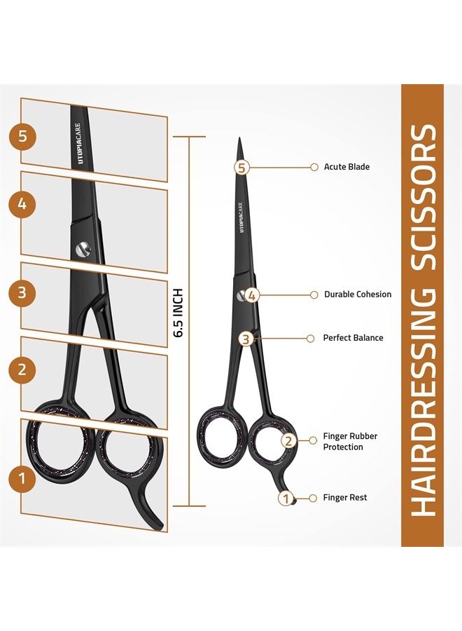 Utopia Care Hair Cutting and Hairdressing Scissors 6.5 Inch, Premium Stainless Steel shears with smooth Razor & Sharp Edge Blades, for Salons, Professional Barbers, Men & Women, Kids, Adults, & Pets. - Image 2