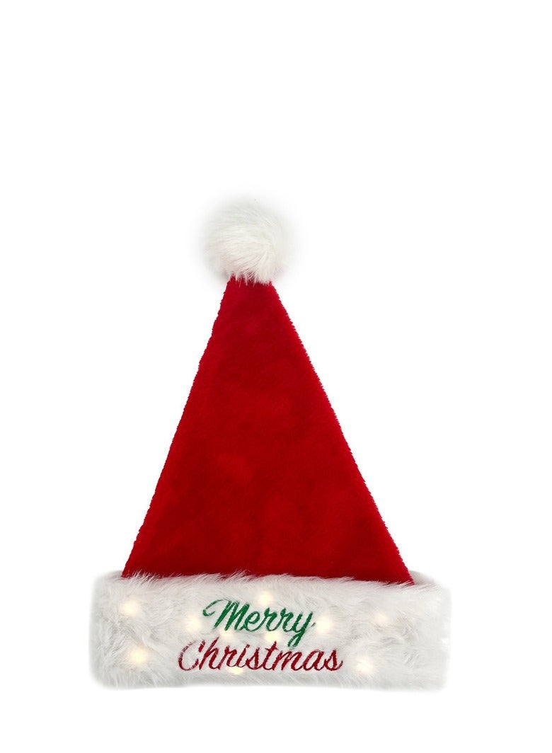 CHRISTMAS MAGIC قبعة سانتا الفاخرة مع ضوء - Image 3
