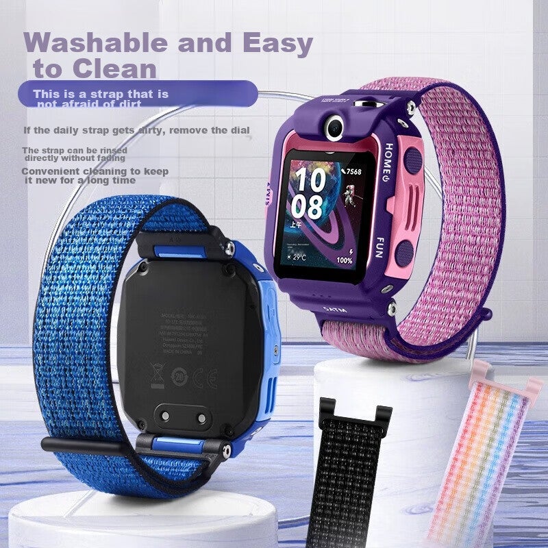 JD Jing Zao Iboann Nylon Loop Replacement Strap for Huawei Children's Watch 4X And Huawei 5 Pro Kids Watch, Braided Strap with Removal Tool, Nebula Blue - Image 4