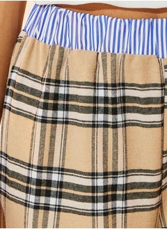 Take Two Check Waist Contrast Detail Wide Leg Pants  - Image 3