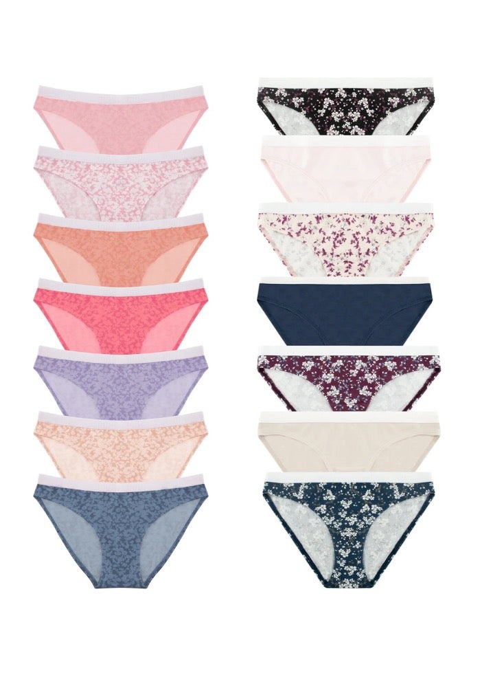 Milk Milk® Daily Women Bikini Bundle Of 14 Colored Bikinis (Plain & Printed)  - Image 1