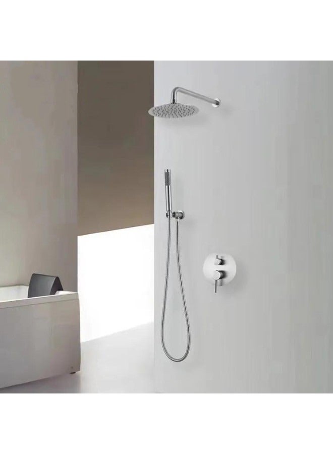 Brushed Nickel Wall Mount Concealed Shower Faucet Mixer Kit 2 Functions - Image 4