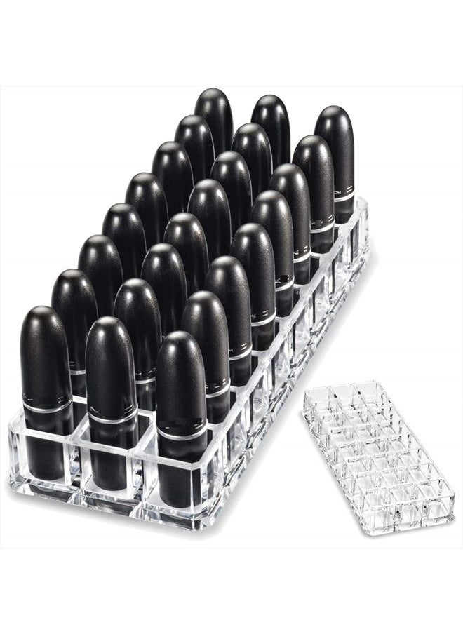 BY ALEGORY byAlegory Premium Beauty Organization Acrylic Lipstick Organizer & Beauty Container 24 Space Storage (Clear)  - Image 1