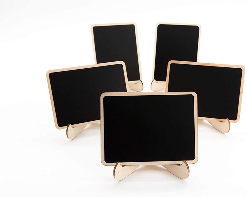 KREEPO Chalkboard Stand Wooden Place Card Name Blackboard Table Number Price (MDF_Chalkboard_15 Pc) C-2 - Image 2
