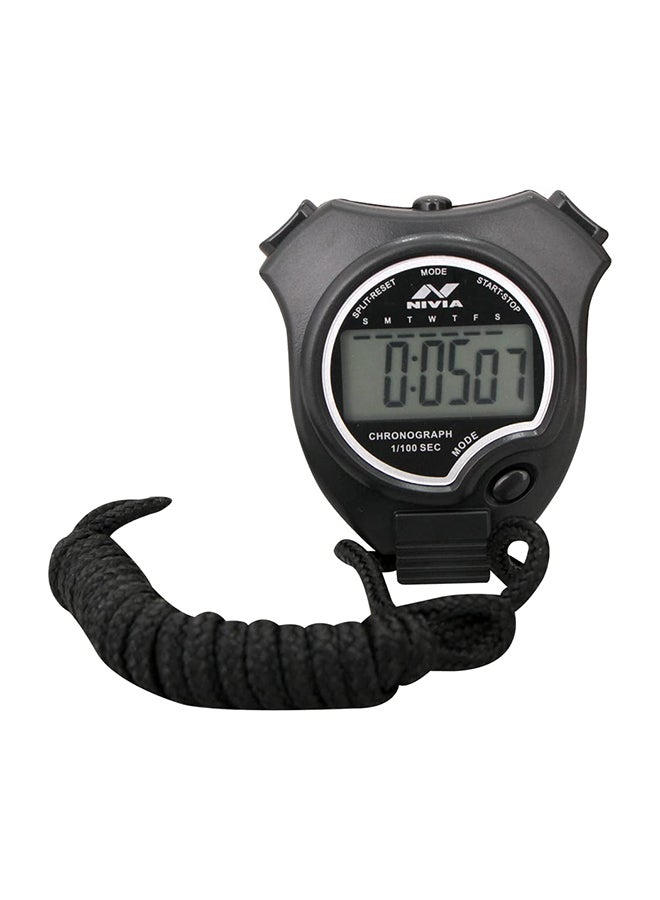Nivia JS 307 Stop Watch | Size: Standard | Material: Plastic | For Unisex | Lightweight | Large LCD display + Accurate function | Multifunctional timer stopwatch | Apply to many sports. Football, basketball, running, fitness, swimming, baseball, wrestling, taekwondo etc.  - Image 1