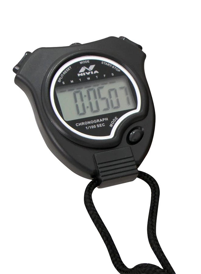 Nivia JS 307 Stop Watch | Size: Standard | Material: Plastic | For Unisex | Lightweight | Large LCD display + Accurate function | Multifunctional timer stopwatch | Apply to many sports. Football, basketball, running, fitness, swimming, baseball, wrestling, taekwondo etc.  - Image 3