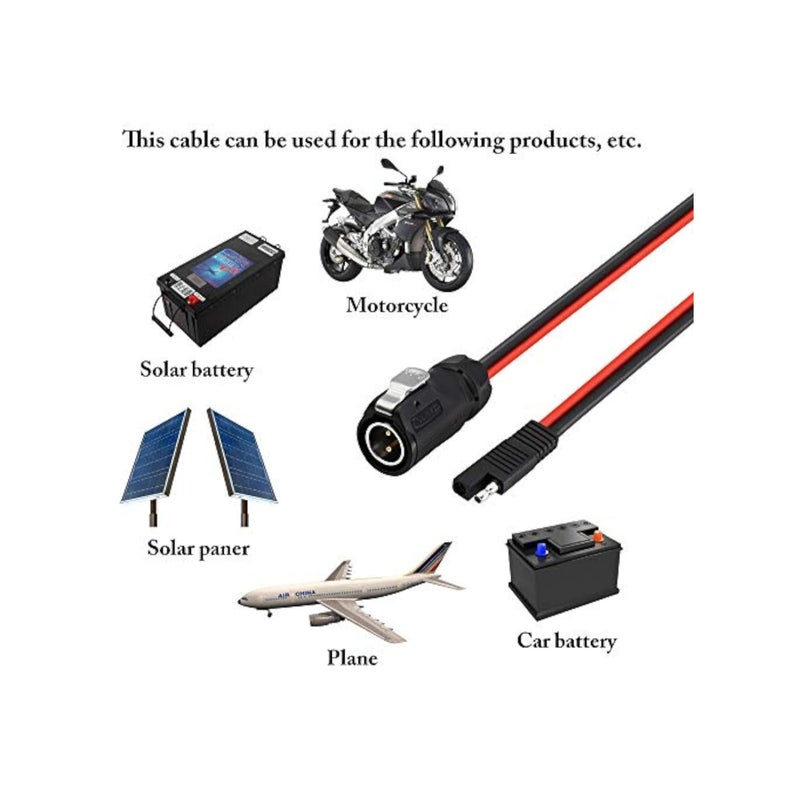 Barakah 2 Pin Power Industrial Circular Connector to SAE Cable, for Solar Panel Suitcase and Grand Design, Fit for Furrion, Forrest River RV Solar Port, Solar Panel Suitcase, Grand Design RV's Industry, 10AWG - Image 4