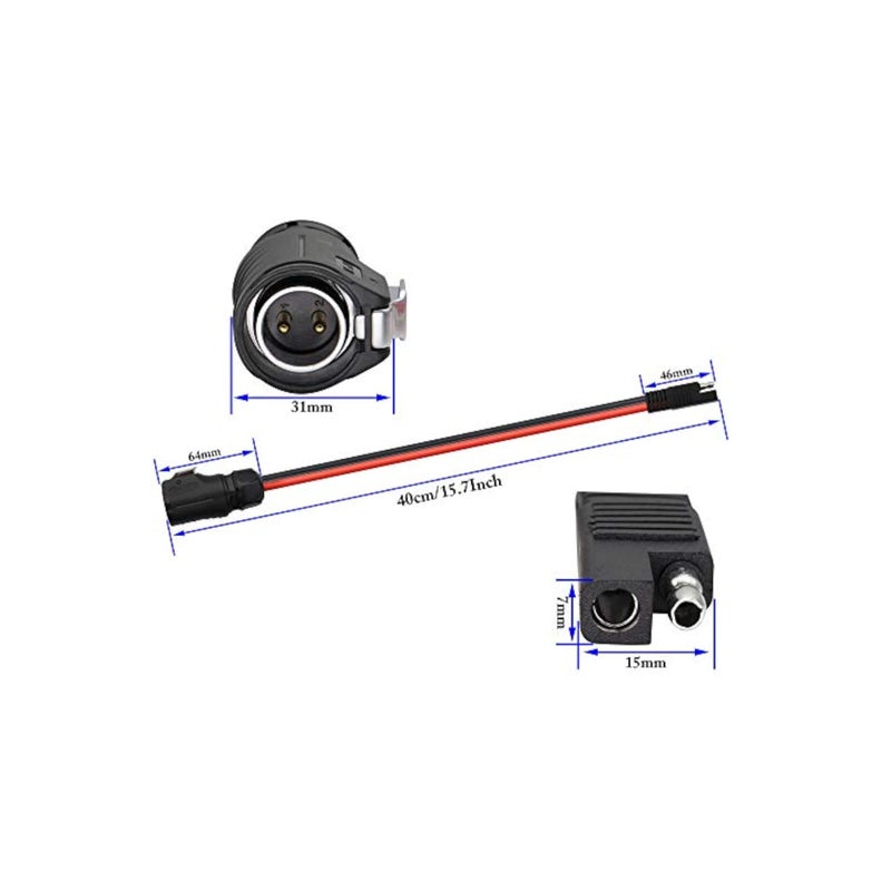 Barakah 2 Pin Power Industrial Circular Connector to SAE Cable, for Solar Panel Suitcase and Grand Design, Fit for Furrion, Forrest River RV Solar Port, Solar Panel Suitcase, Grand Design RV's Industry, 10AWG - Image 5