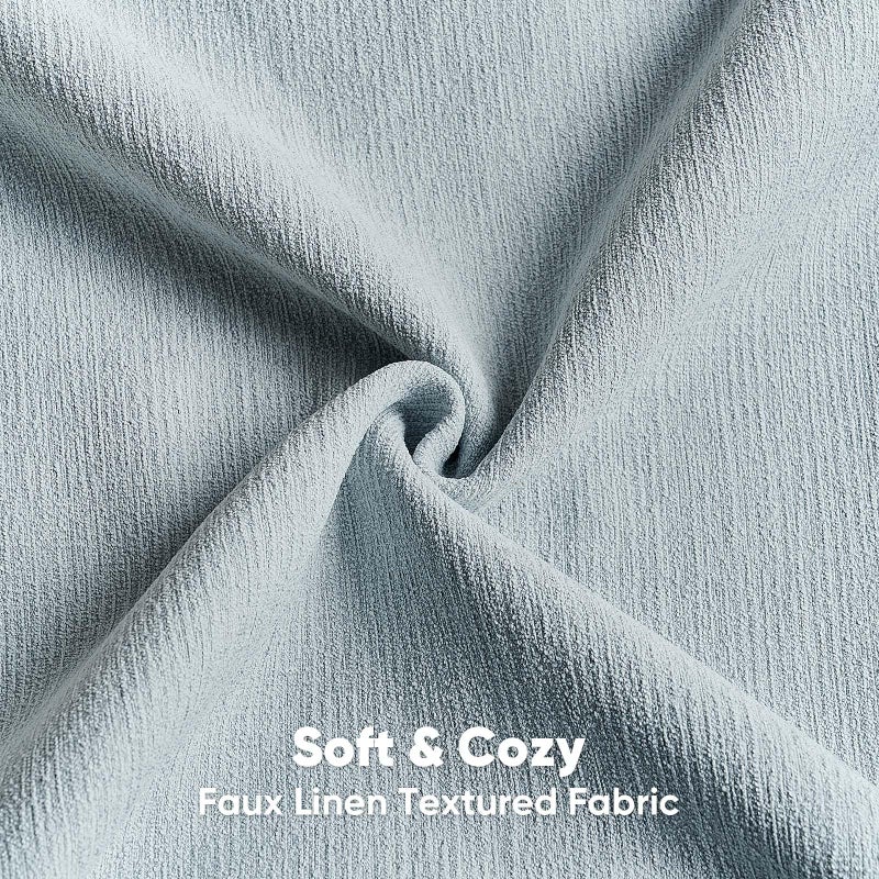 FUTEI Dusty Blue Chenille Decorative Throw Pillow Covers 18x18 Inch Set of 2,Soft Cozy Faux Linen Textured Cushion Case,Farmhouse Home Decor for Couch Living Room - Image 2