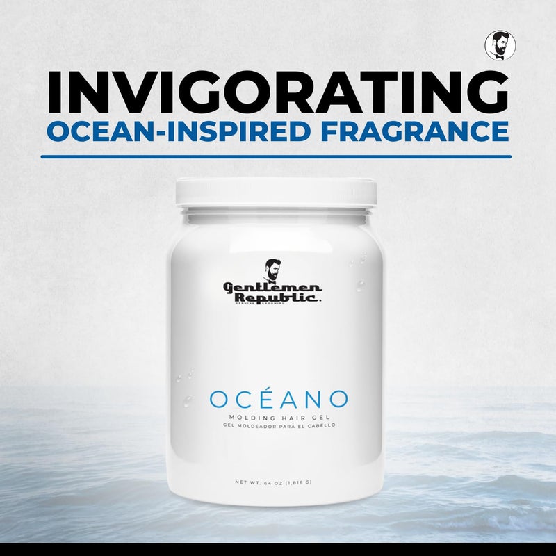 Gentlemen Republic Oceano Men's Hair Gel 32oz - Strong Touchable Hold and High Shine Styling Gel for Hair, 100% Alcohol-Free Professional Formula with Fresh Scent, Mens Hair Product Made in USA - Image 5