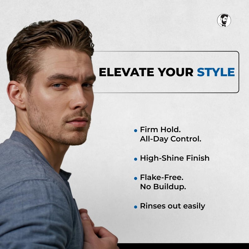 Gentlemen Republic Oceano Men's Hair Gel 32oz - Strong Touchable Hold and High Shine Styling Gel for Hair, 100% Alcohol-Free Professional Formula with Fresh Scent, Mens Hair Product Made in USA - Image 4