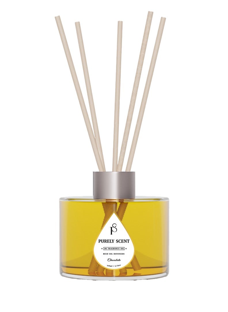 PURELY SCENT Chocolate Diffuser – Large 150ML Luxury Scented Oil Diffuser – Long Lasting Home Fragrance with Essential Oils – Elegant Decor & Gift Idea