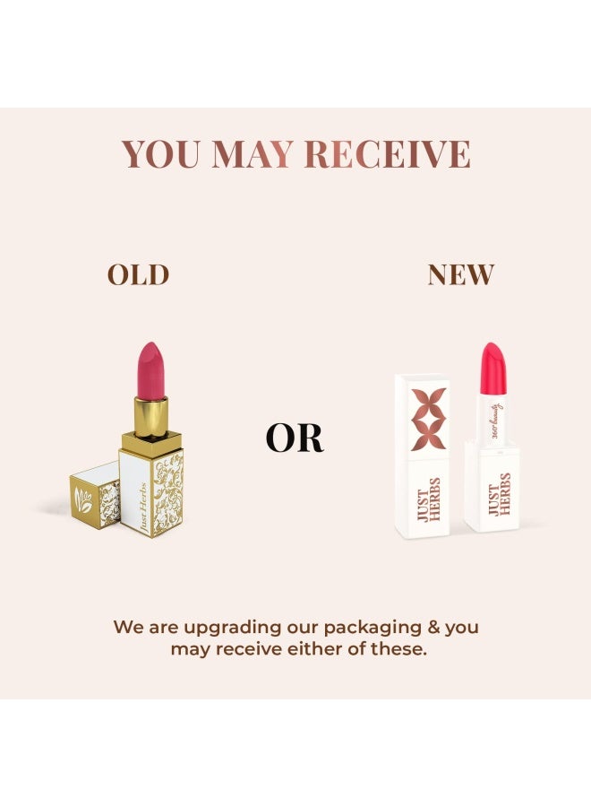 Just Herbs أحمر شفاه كريمي مات من جاست هيربز | أحمر داكن | خالي من البارابين، خالي من المواد الكيميائية | مرطب وغير جاف | 1.8 جرام - Image 2