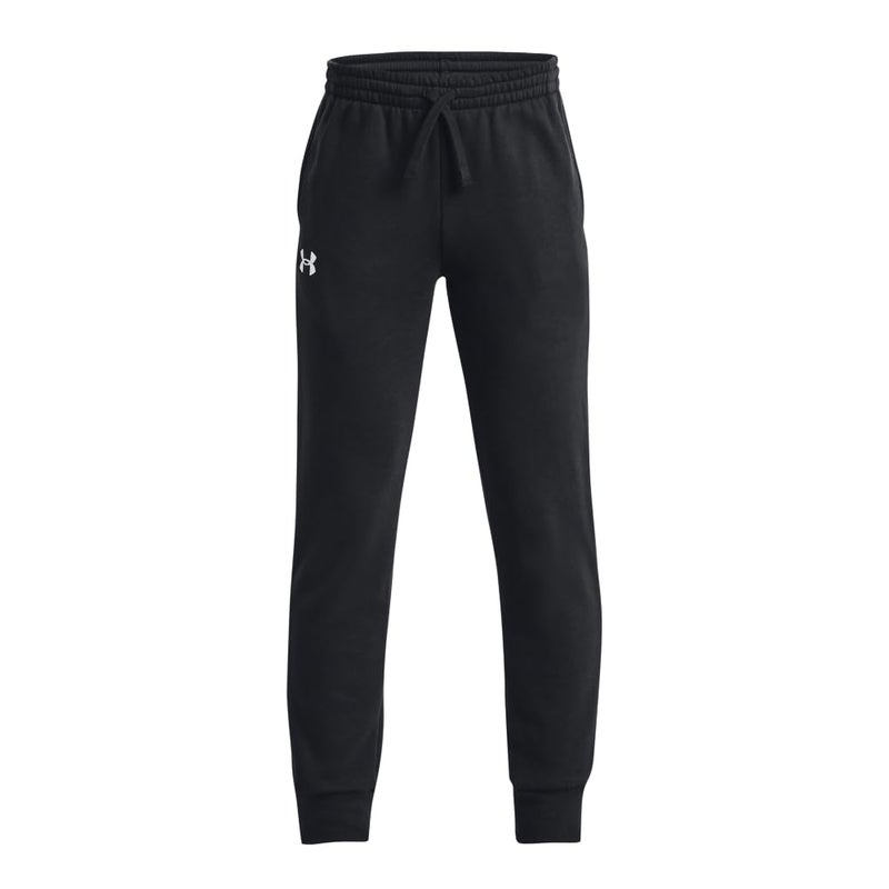 Under Armour Boys Rival Fleece Joggers, (001) Black / / White, Large - Image 2