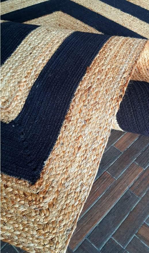 HOMDECLOYAL Handloom Jute Braided Reversible HandWoven Rectangular Floor Mats RugCarpetMat for Living Bedroom Hall Kitchen Mat Bedside mats Color4 2 feet x 5 Feet Runner - Image 3