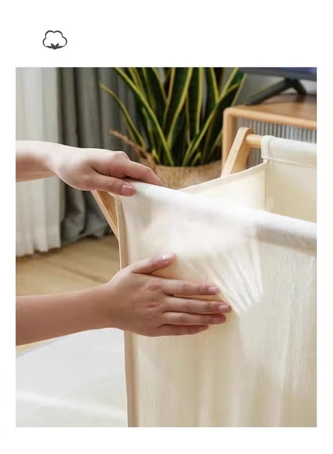 KIIUMI Portable Laundry Hamper Fordable Dirty Clothes Large Storage Basket Laundry Basket Yoga Mat Storage Basket Toys Storage Organizer Clothes Storage for Bathroom Bedroom 56.5×50×34CM - Image 3