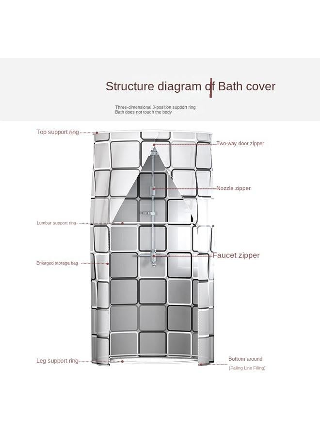 Bluejw Bathroom Shower Curtain Bath Cover Winter Household Toilet Waterproof Thickened Round Heat Preservation Cover Warm Bath - Image 5