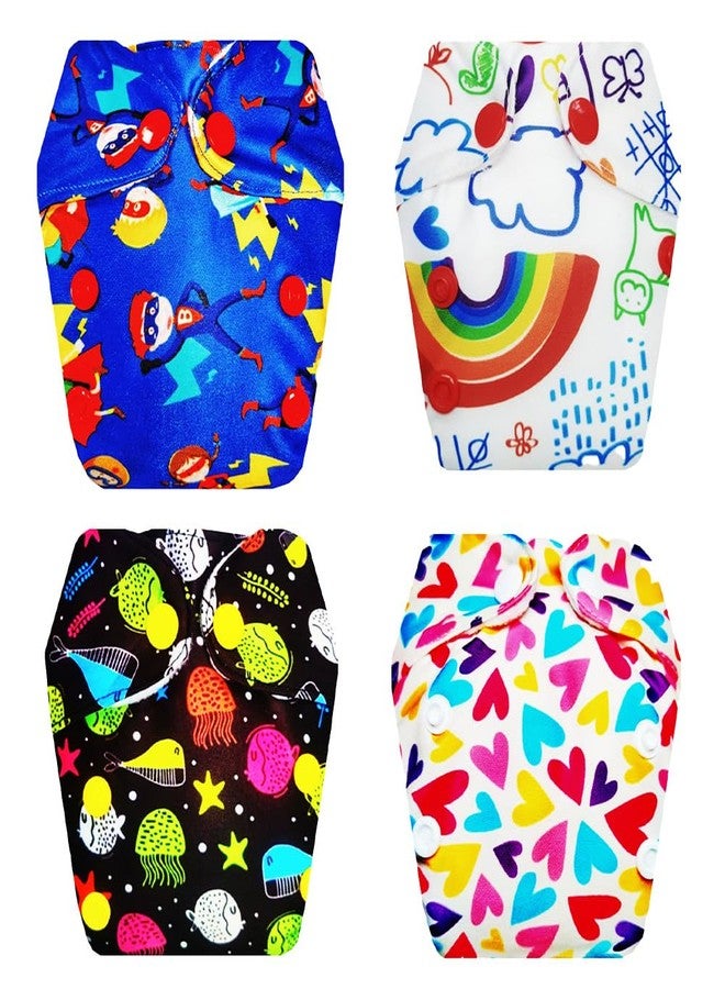 Dumbledo Premium Newborn Cloth Diaper with Integrated Insert (Pack of 4) | Snug Fit | Breathable | Travel Friendly | Designed by Moms | 0 - 4 Months | Unisex Baby - Image 1