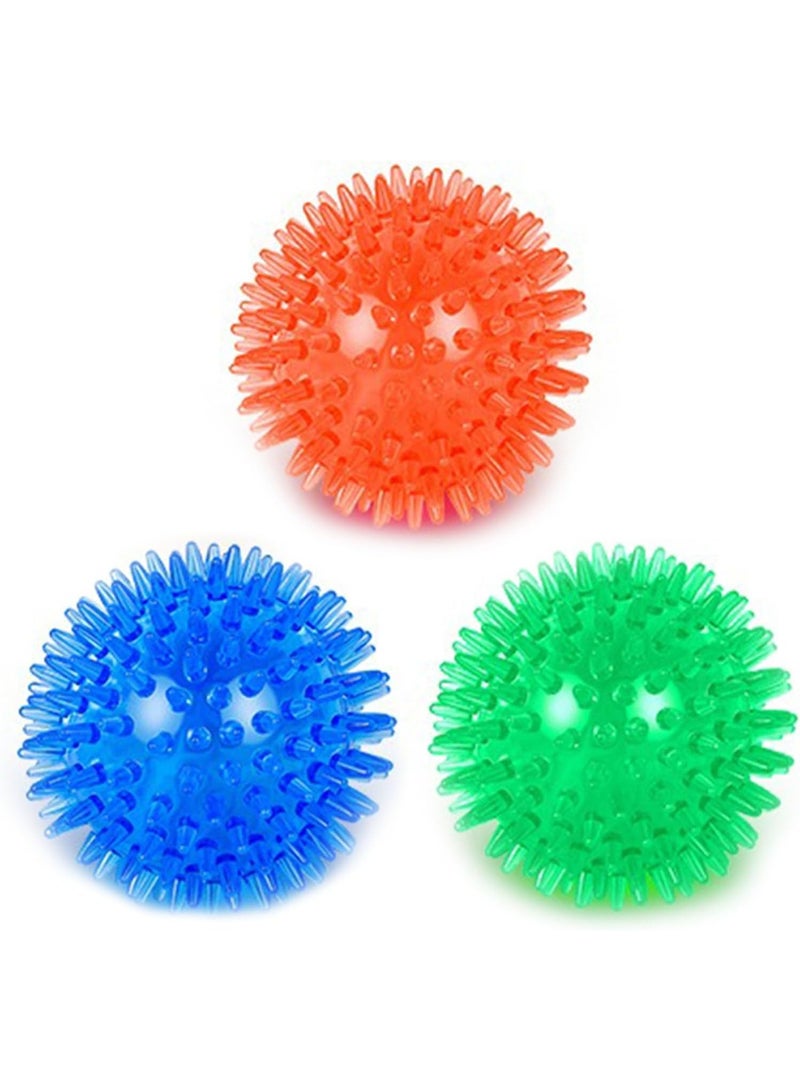 3 PCS Pet  Chewing Balls Dog Soft Stab Cleaning Teeth Toys Balls with High Bounce for Small Medium Large Pet Dog Cat Toys(Small,2.55in) - Image 1