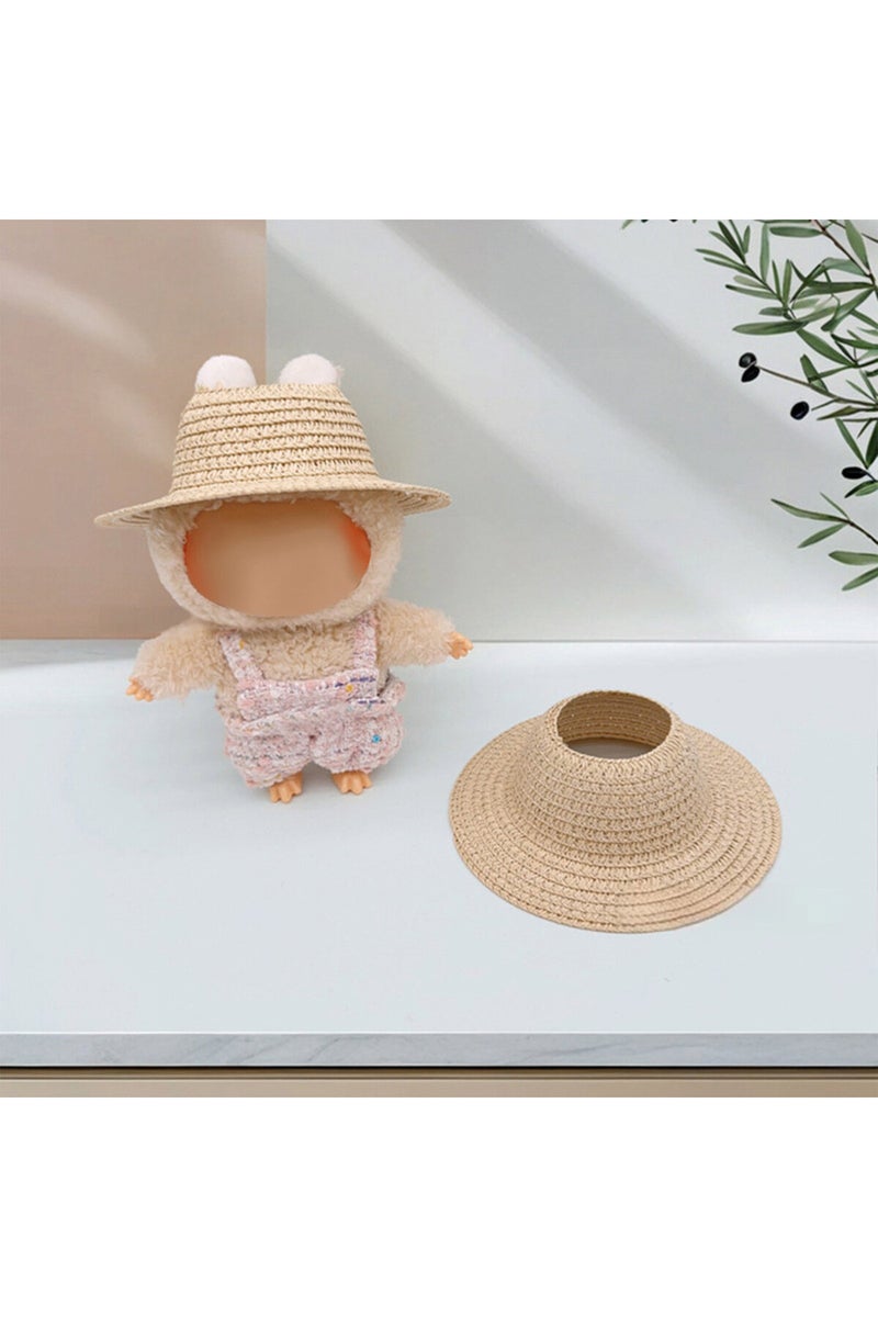 قبعة قش فارغة بلون الكاكي، مقاس واحد، لدمى روبا لابوبو، إكسسوارات دمى صغيرة جميلة، ديكور قبعة لطيف
