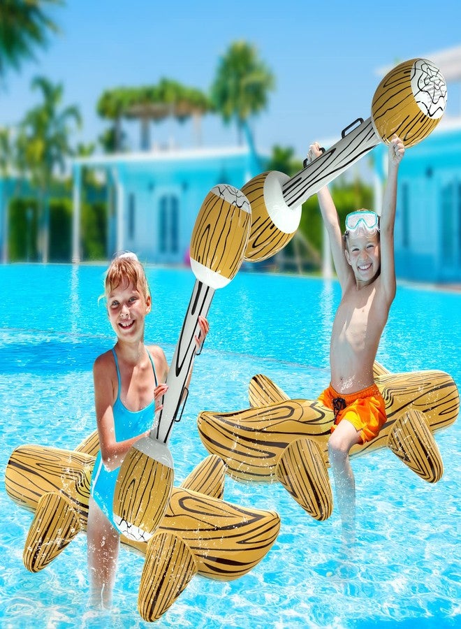 Voiiake [2025 New Version Patented] 4Pcs Pool Floats Inflatable Raft Pool Toys for Kids Ages 6-8-12, Battle Log Rafts Water Toys Kids, Swimming Pool Game Pool Party Outdoor for Family (Style-001) - Image 2