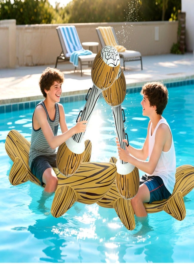 Voiiake [2025 New Version Patented] 4Pcs Pool Floats Inflatable Raft Pool Toys for Kids Ages 6-8-12, Battle Log Rafts Water Toys Kids, Swimming Pool Game Pool Party Outdoor for Family (Style-001) - Image 5