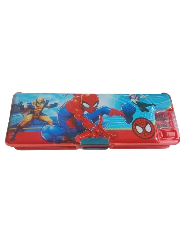 ZOKCY ZOKCY Pack of 1 Pcs Cartoon Printed Pencil Box With Sharpener Attach Both Side Opener For School Kids Boys GirlsMultipurpose Geometry Box with Dual SharpenerPencil Box for kidsBirthday gift  - Image 1
