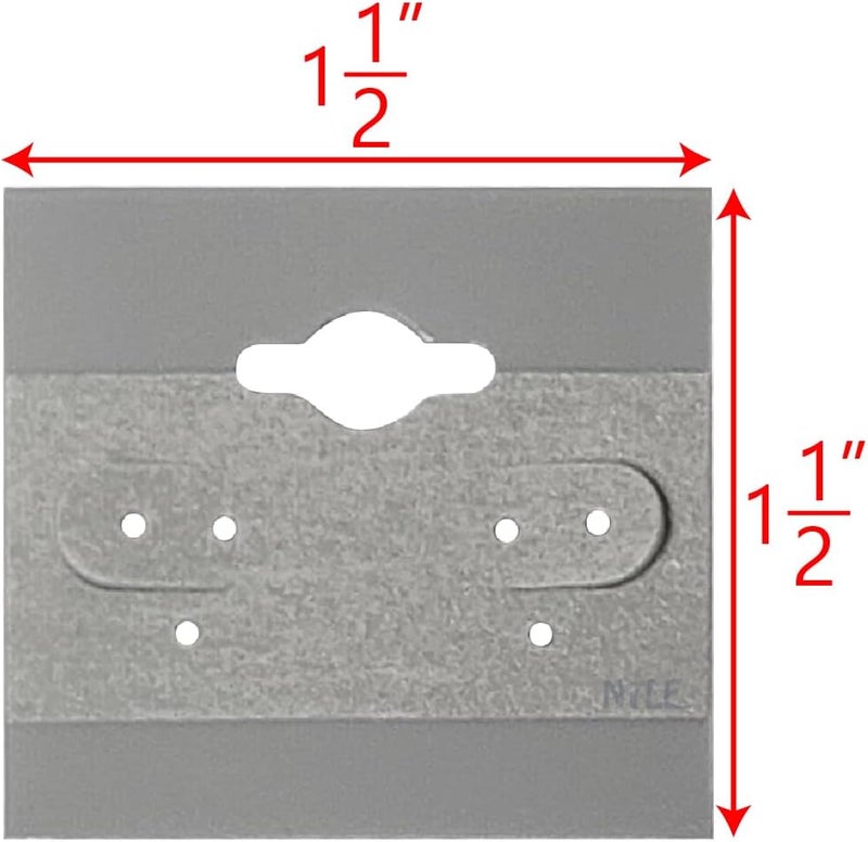 MOOCA100 pieces of Plain 1.5 x 1.5 in Gray Hanging Earring Cards Holder, Earring Display Cards for Ear Studs, Velvet Plastic Display Holder for Jewelry Accessory - Image 2