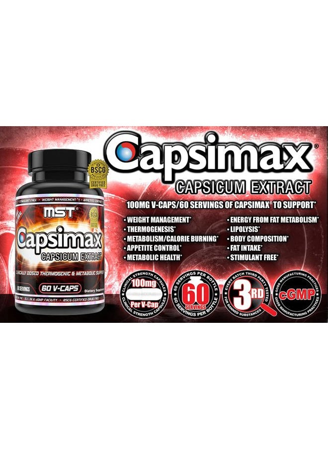 Ever Fairy - Capsimax Supplement 100mg V Capsules, 60 Servings Clinically Dosed Weight Management, Thermogenic, Appetite Control, Calorie Burning, Metabolic Health, Stimulant Free. BSCG Certified - Image 1