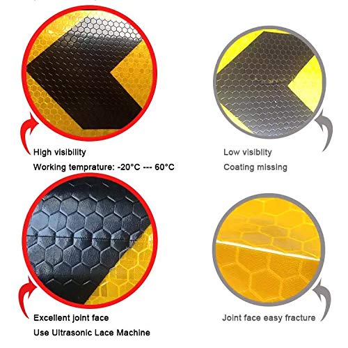 AISEY 2" X 30ft Reflective Safety Hazard Warning Tape Waterproof Yellow Black - High Intensity Reflector Tape for Outdoor Steps - Image 4