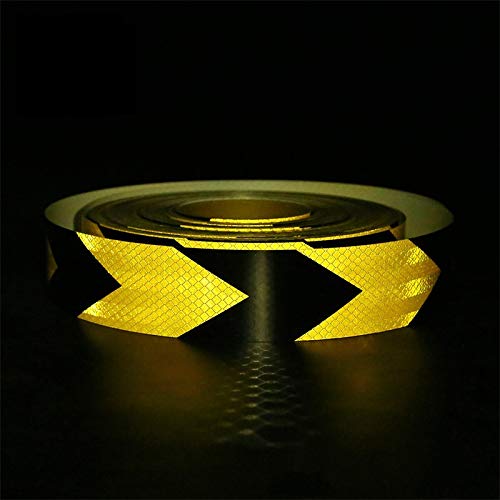 AISEY 2" X 30ft Reflective Safety Hazard Warning Tape Waterproof Yellow Black - High Intensity Reflector Tape for Outdoor Steps - Image 5