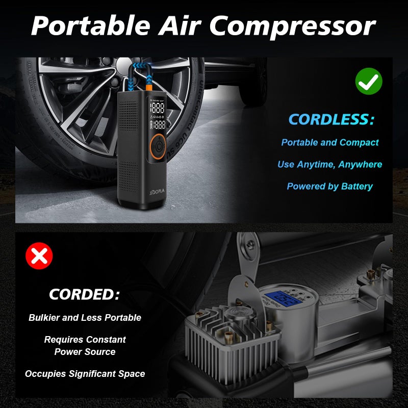 Xoopla Portable Car Air Pump 150PSI Air Compressor 7500mAh Tire Inflator - Image 3