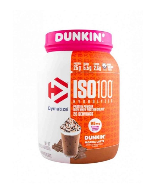 ISO 100 Whey Isolate Protein 20 Servings Dunkin Mocha Latte