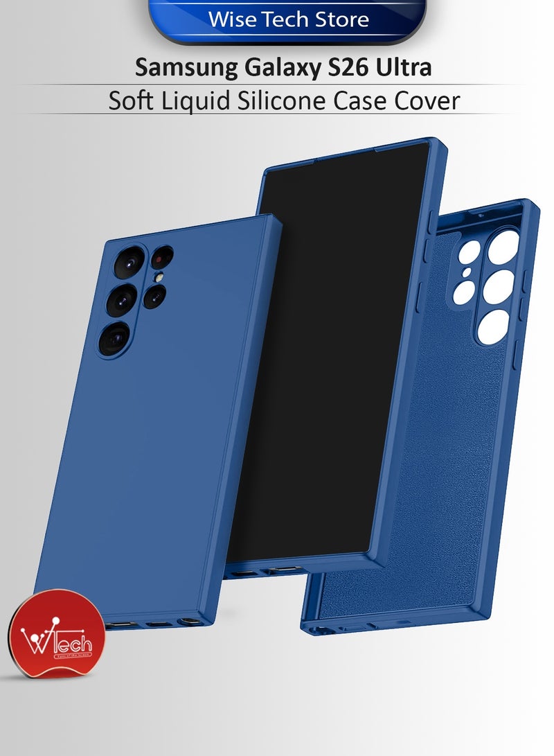Wtech Samsung Galaxy S26 Ultra 5G 2025 Soft Liquid Silicone Case Cover (MCRPSN) - Navy Blue - Image 1
