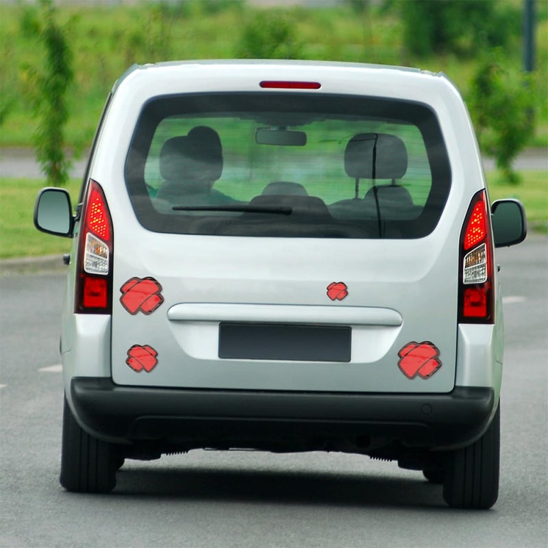 Red Reflective Car Scratch Protector Stickers 2pcs DIY Bumper Decals Anti Scratch - Image 5