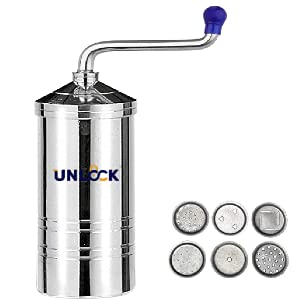 Unlock Sev SanchaIdiyappamMurukkuSev Maker MachineChakliKitchen Press Stainless Steel Different Type of Jalis Silver - Image 1