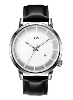 TOMI TOMI Watch With a Black Leather Strap With Analog Dials For Both Men And Women, In Addition To Displaying The Date On a Daily Basis  - Image 2