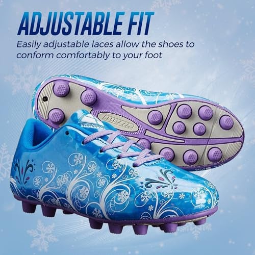 Vizari Frost Firm Ground Soccer Shoes for Youth | Graphic Football Shoes for Kids with Comfort & Padded Linings | Durable Cleats for Boys & Girls Perfect for Outdoor Play Blue/Purple - Image 3