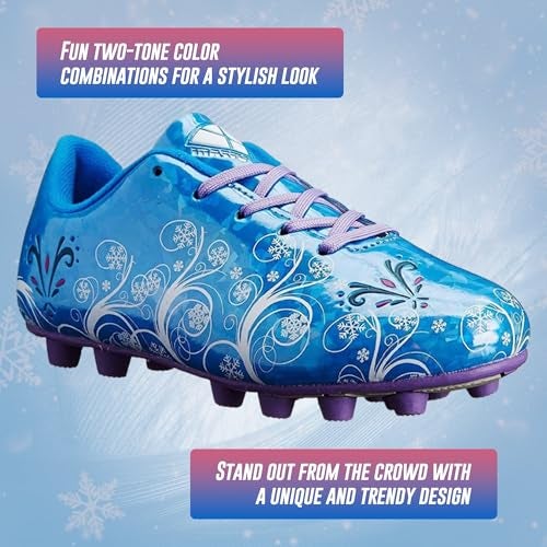 Vizari Frost Firm Ground Soccer Shoes for Youth | Graphic Football Shoes for Kids with Comfort & Padded Linings | Durable Cleats for Boys & Girls Perfect for Outdoor Play Blue/Purple - Image 2