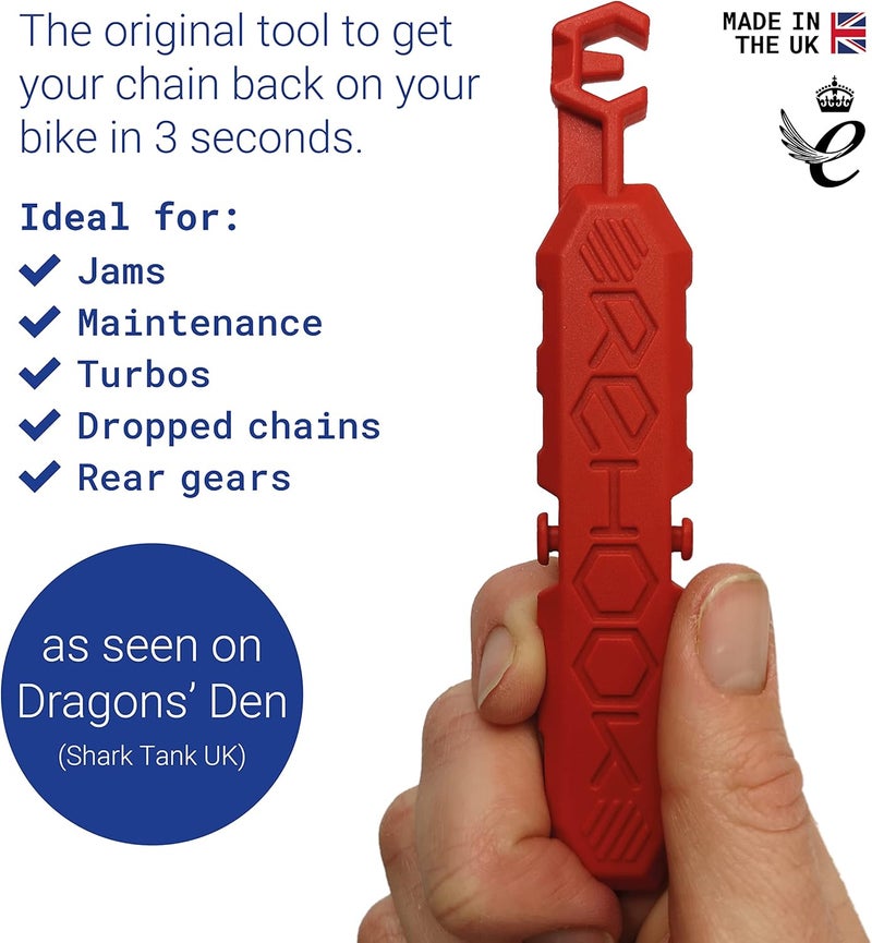 Rehook Colour - Get Your Chain Back on Your Bike in 3 Seconds. Without The Mess - Perfect Xmas Stocking Filler RED - Image 3