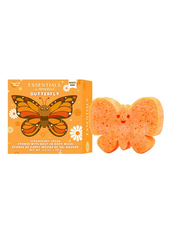 spongelle Strawberry Cream Butterfly Body Wash Infused Buffer 70g (Multi Use) - Image 2