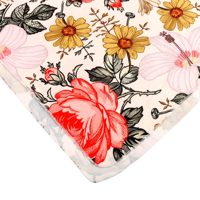 Galabloomer Newborn Receiving Blanket Headband Set Flower Print Baby Swaddle Blankets (Garden Flower) - Image 5