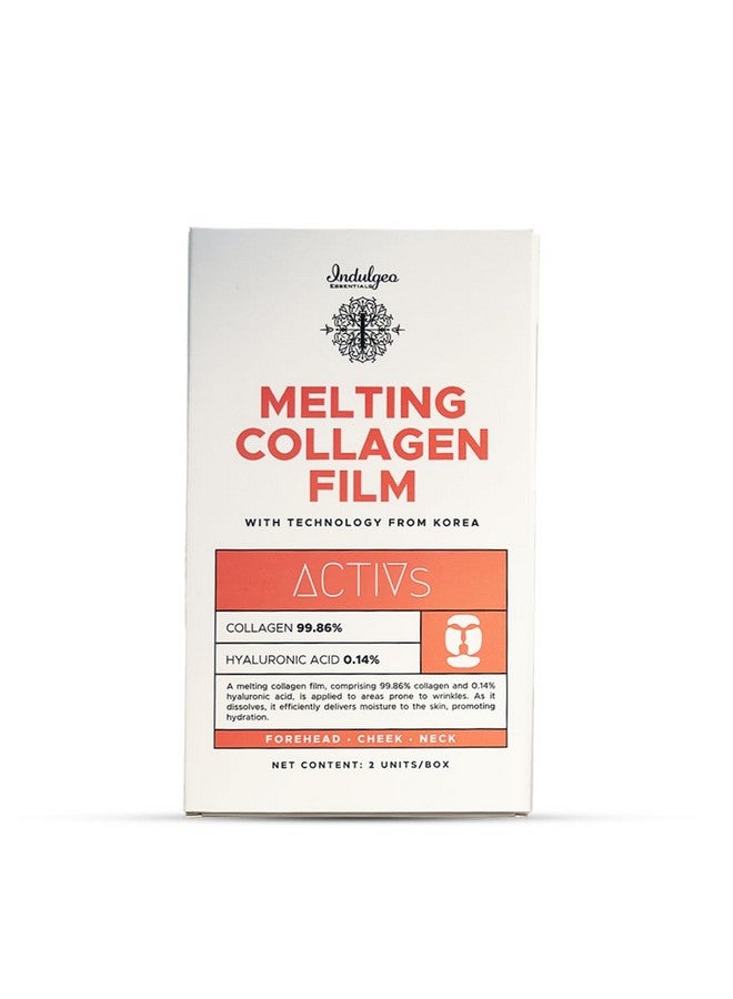 Indulgeo ESSENTIALS Melting Collagen Sheet Mask For Hydrated & Tightened Skin | Set Of 2 Full Face Pack Mask Reduces Self-Dissolving Korean Sheet Mask With Collagen & Hyaluronic Acid (Only Mask) - Image 1