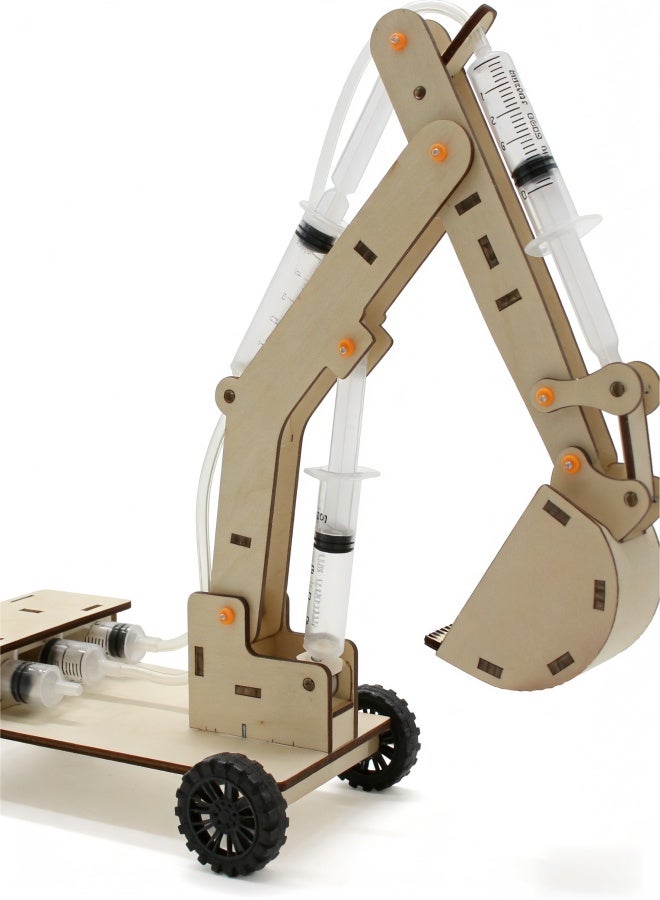 2pcs,Wooden Excavator Model DIY Hydraulic Excavator for Educational Construction Mini Experiment Kit to Enhance Practical Skills and Creativity - Image 5