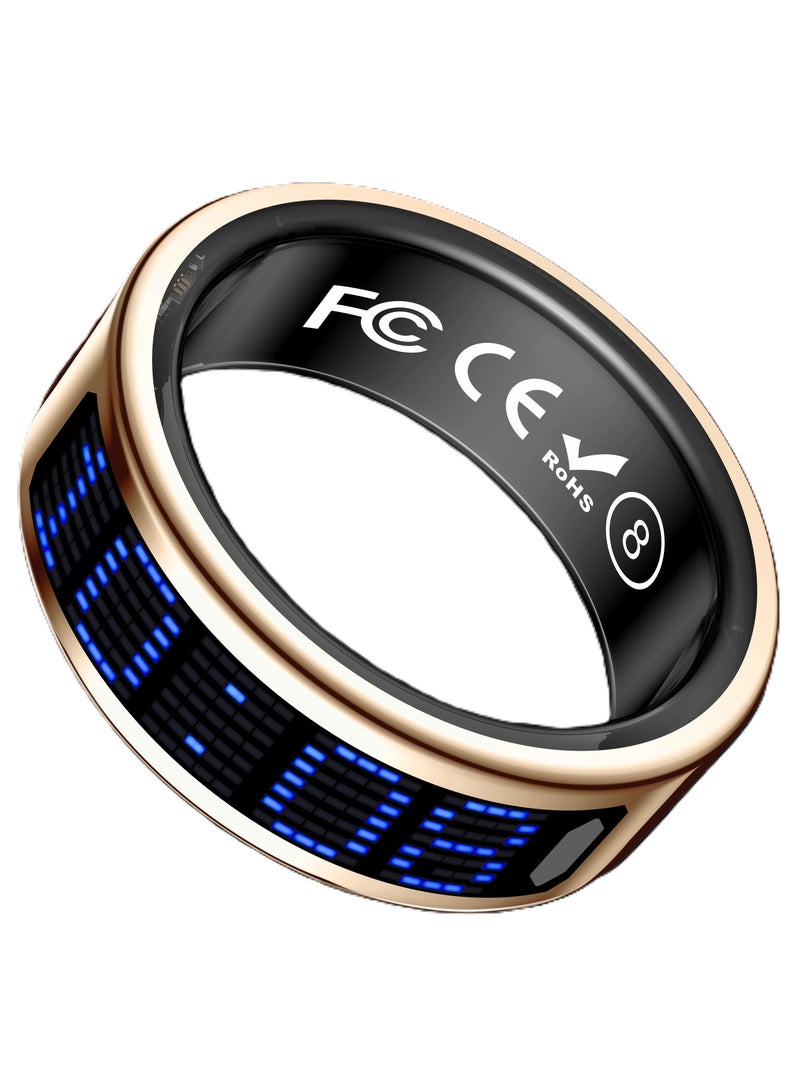 general Smart Ring SR16 for Heart Rate Monitoring, Blood Oxygen Monitoring, Sleep Monitoring, Motion Detection, Multi-Functional Display, All-Weather Protect Your Health with Caller ID reminder, IP68 Waterproof, GOLD No.10, Internal Diameter: 19.9mm, Perimeter: 62.4mm - Image 4