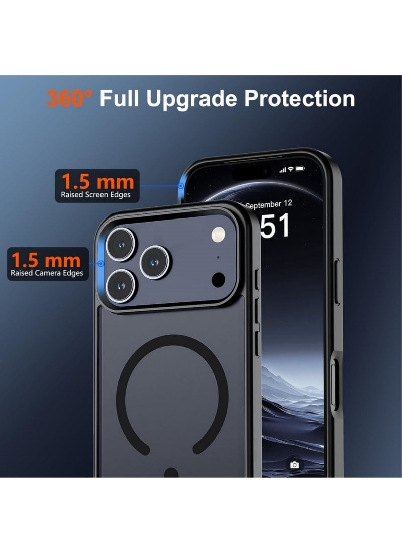 DUSALA Magnetic Case for iPhone 17 Pro Max Compatible with MagSafe | Military-Grade Drop Protection | Shockproof Slim Frosted Matte Cover | Anti-Fingerprint & Scratch Resistant Case (Frosted Black) - Image 4